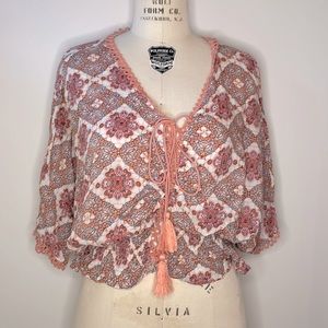 Beautiful peach boho poets blouse